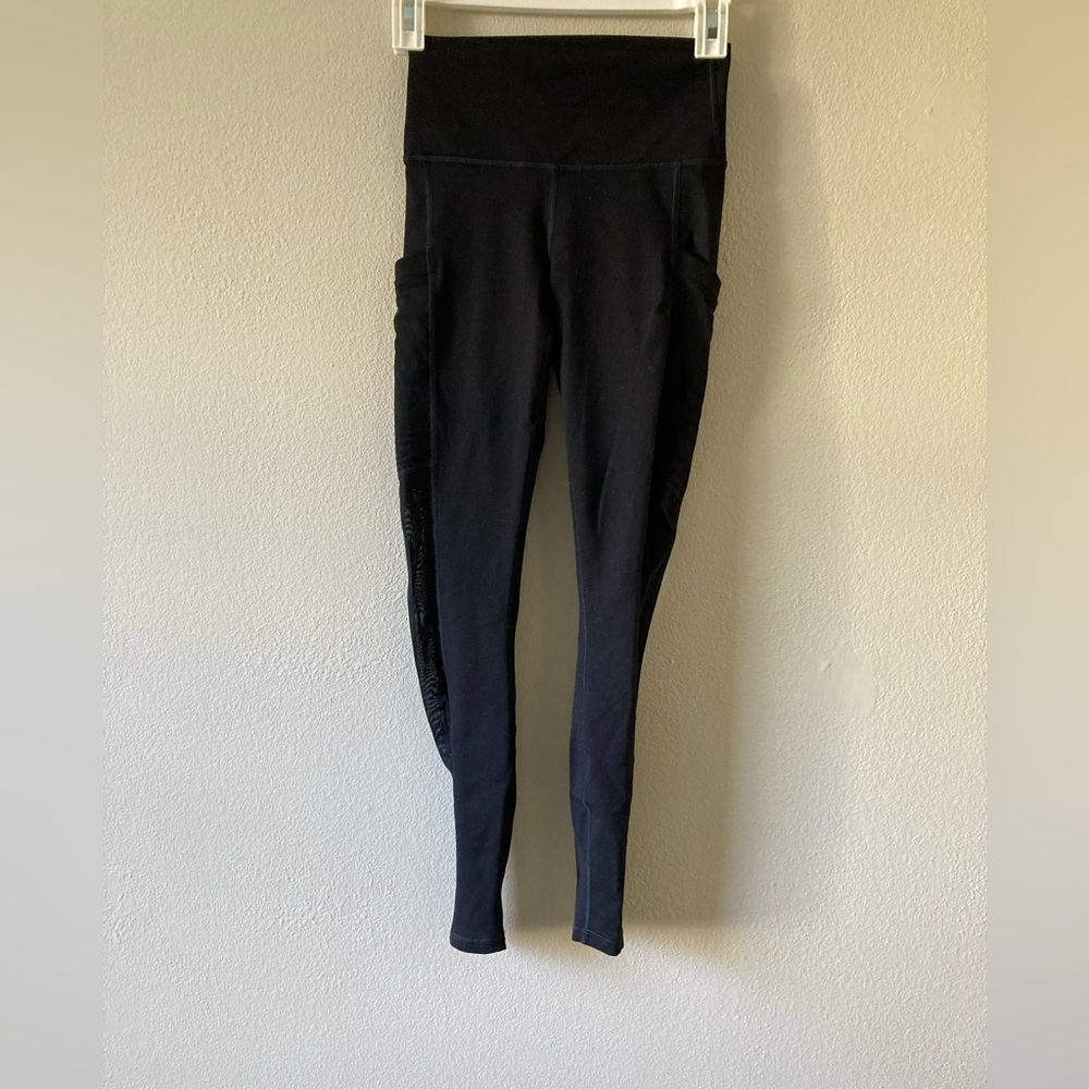 Fabletics Black Mesh Panel Leggings